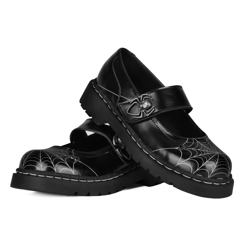 Anarchic Mary Jane Black Spiderweb Leather - Image 3