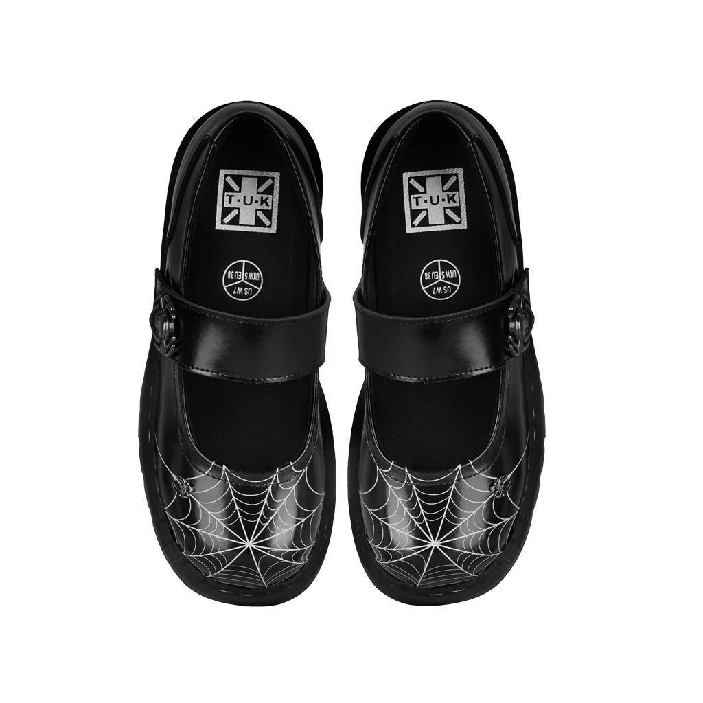 Anarchic Mary Jane Black Spiderweb Leather - Image 5