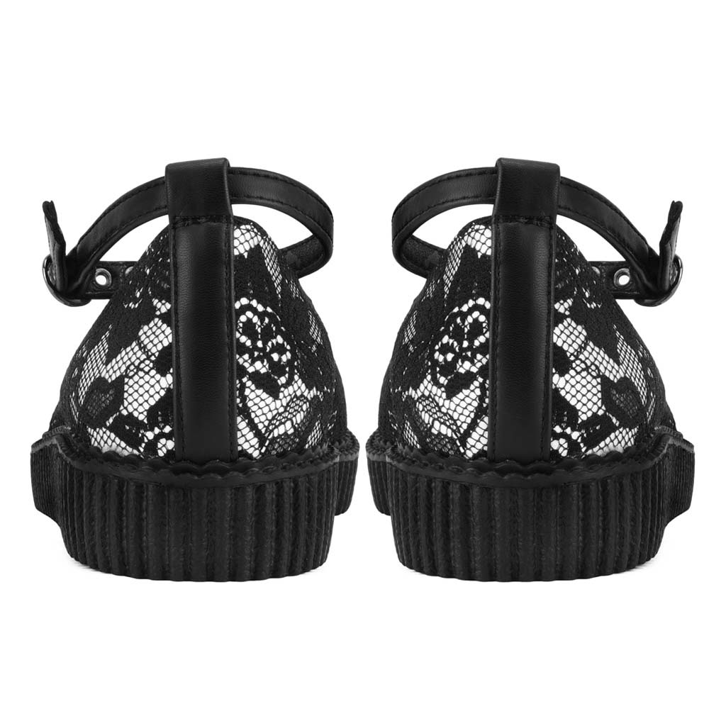 Ballet Creeper Ankle Strap Black/White Lace - Image 5
