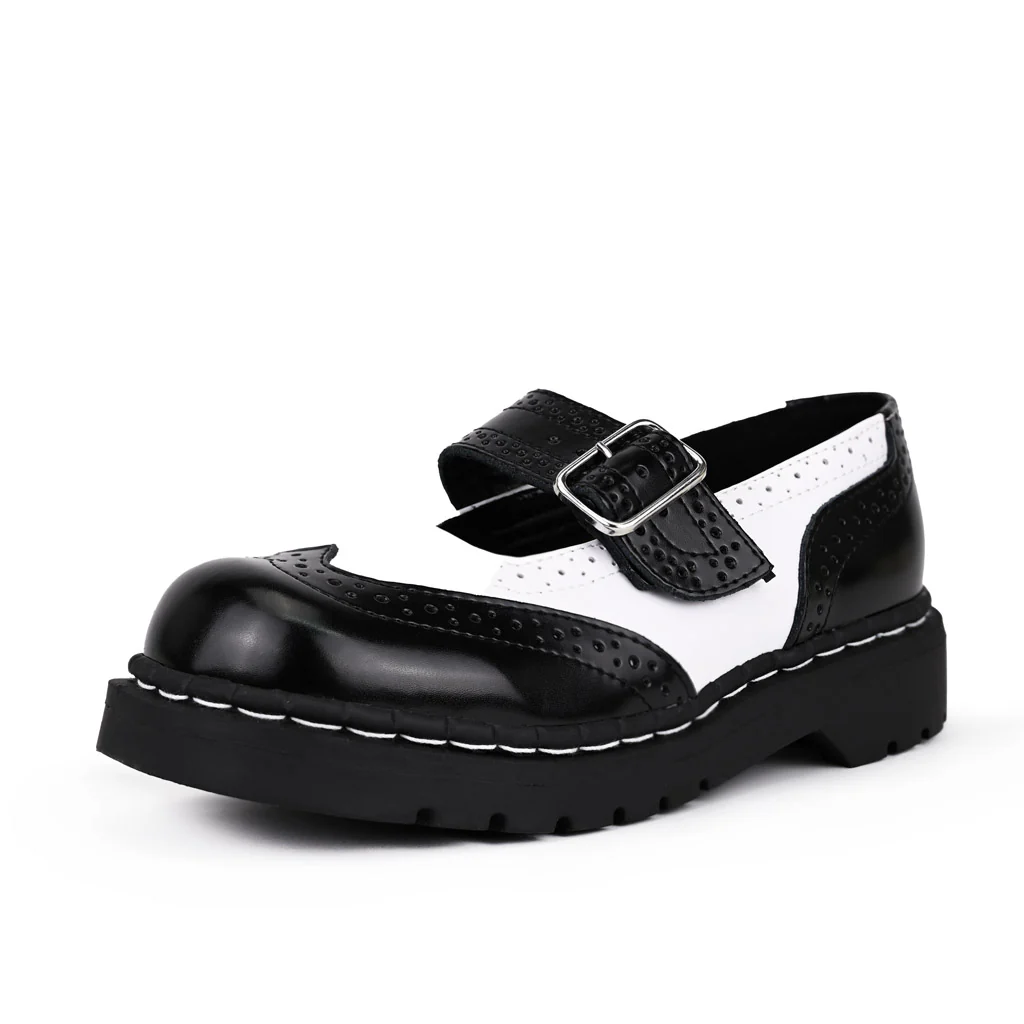 Anarchic Mary Jane Black / White Leather - Image 3