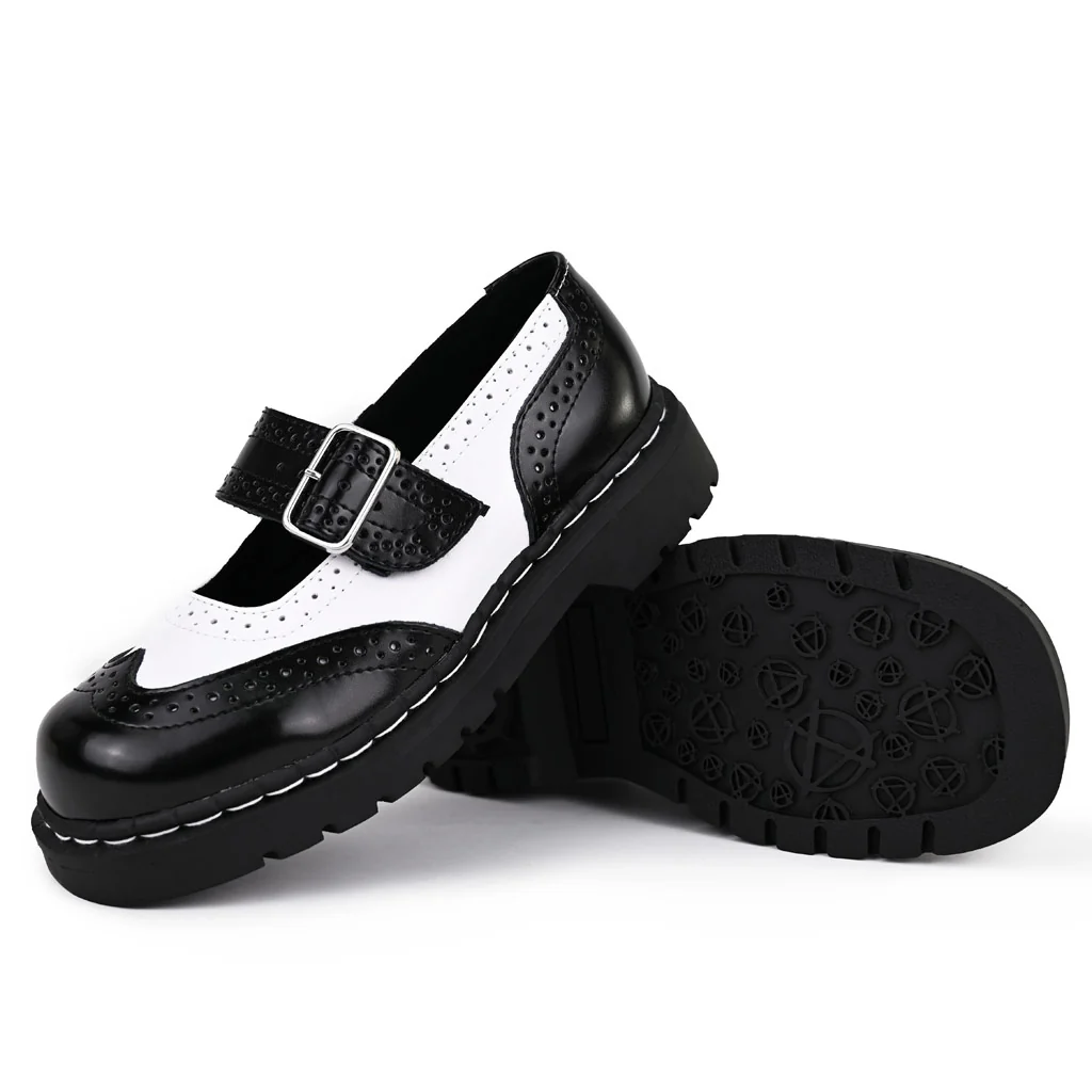 Anarchic Mary Jane Black / White Leather - Image 4
