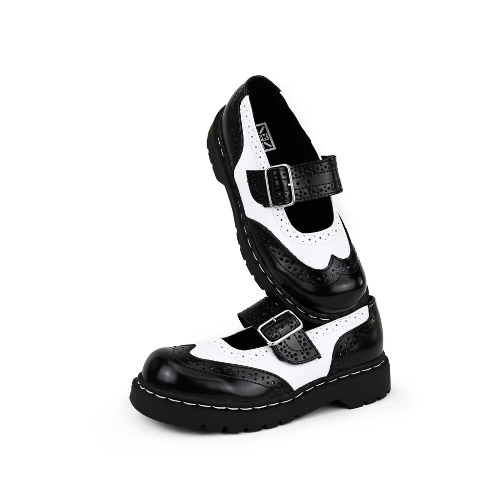 Anarchic Mary Jane Black / White Leather - Image 5