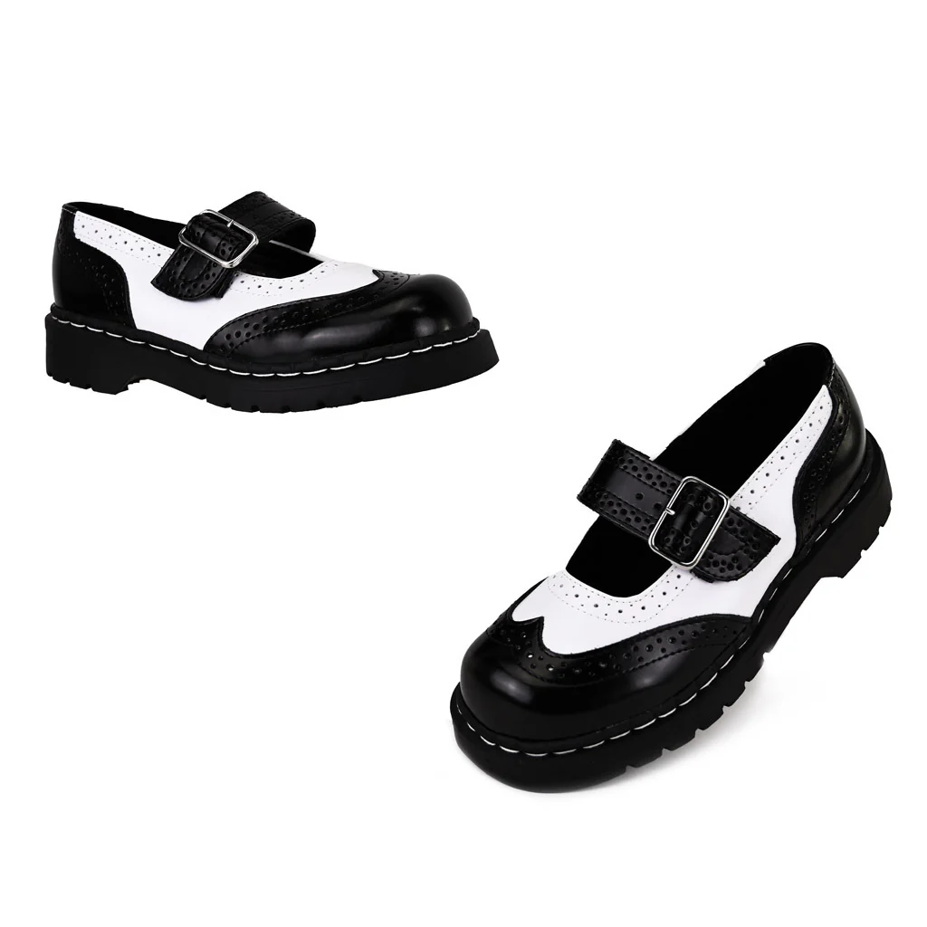 Anarchic Mary Jane Black / White Leather - Image 7