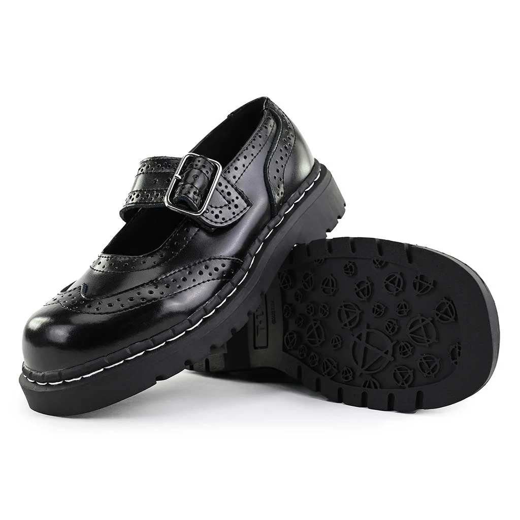Anarchic Mary Jane Brogue Black Leather - Image 4