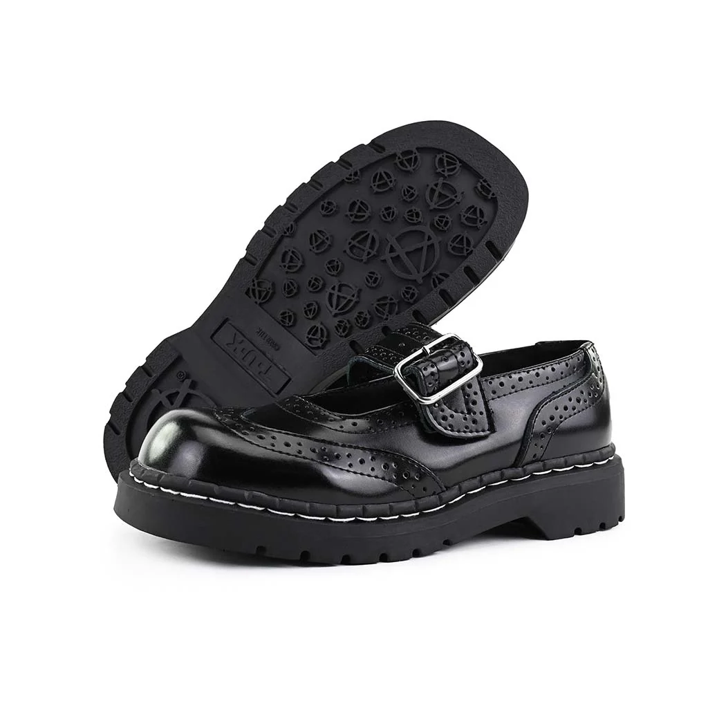 Anarchic Mary Jane Brogue Black Leather - Image 6