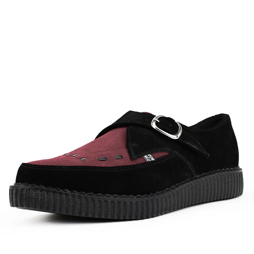 Pointed Creeper Black & Burgundy Suede - Image 3