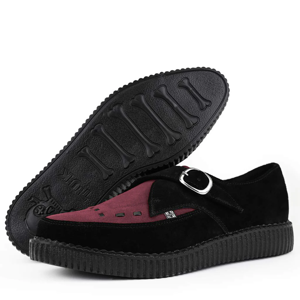 Pointed Creeper Black & Burgundy Suede - Image 4