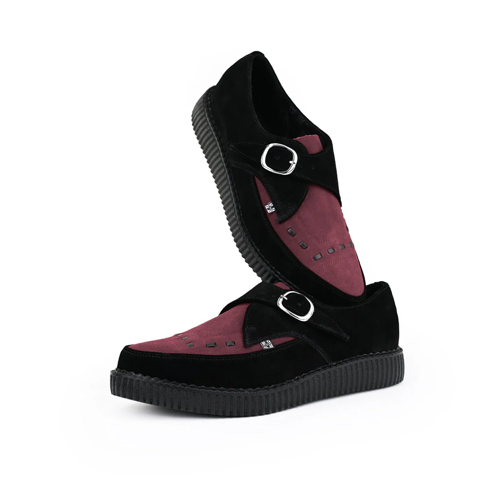 Pointed Creeper Black & Burgundy Suede - Image 5