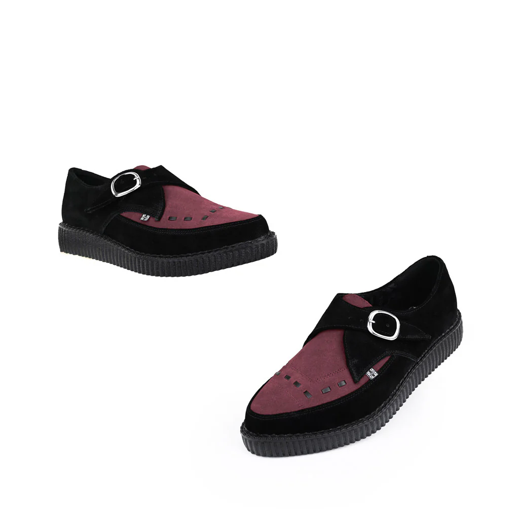 Pointed Creeper Black & Burgundy Suede - Image 6