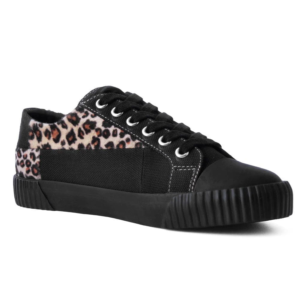 Rubber Toe Sneaker Black & Leopard Canvas - Image 5