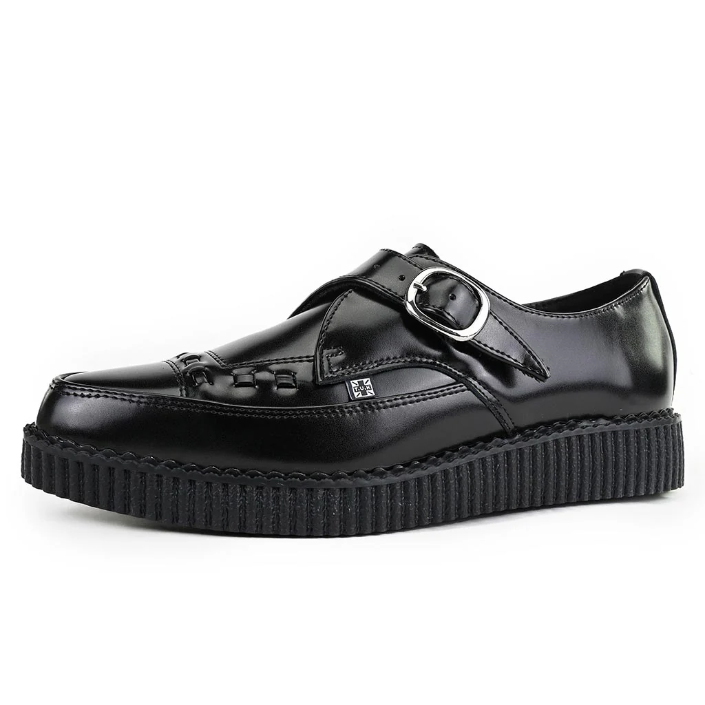 Pointed Creeper Monk Buckle Black Leather - Image 3