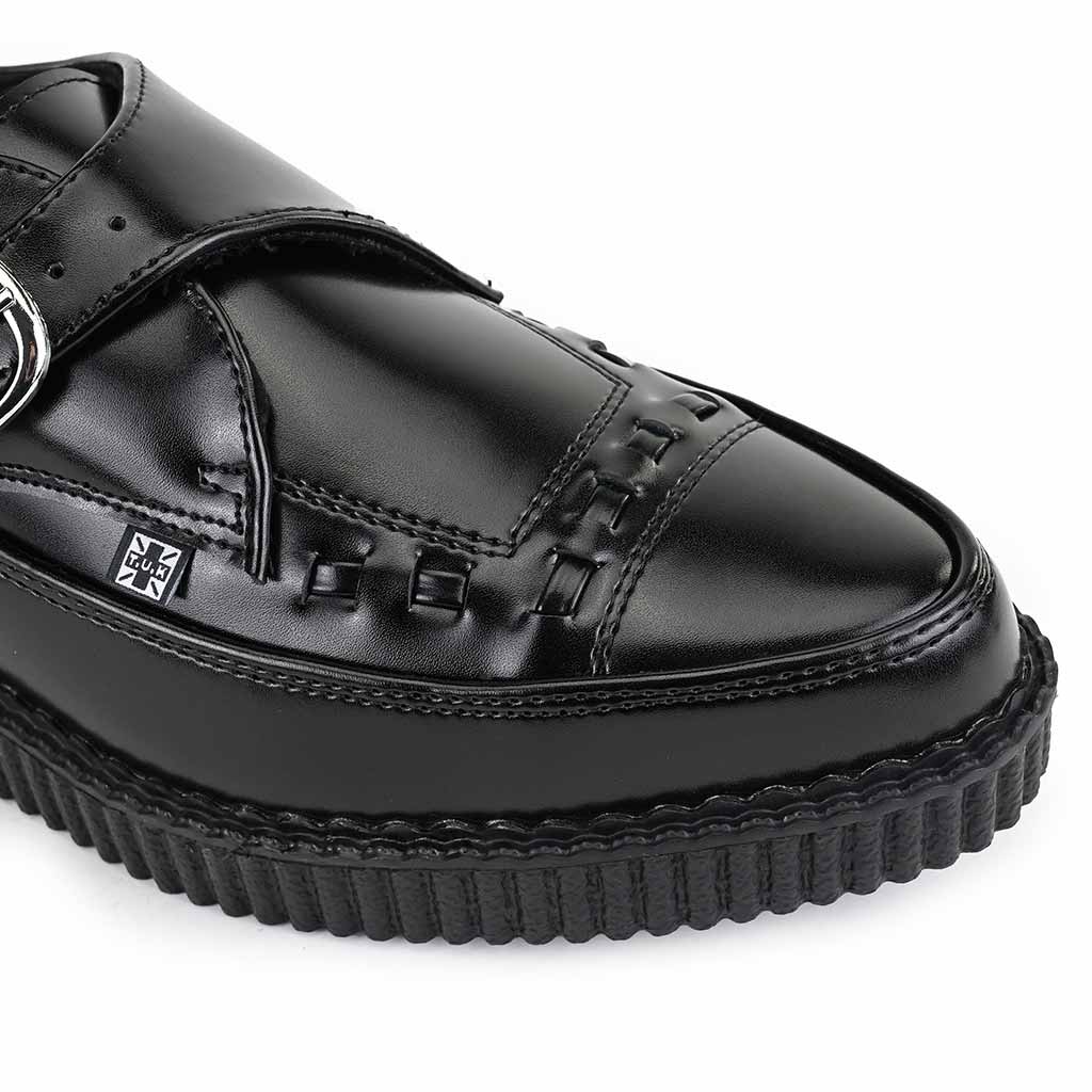 Pointed Creeper Monk Buckle Black Leather - Image 5