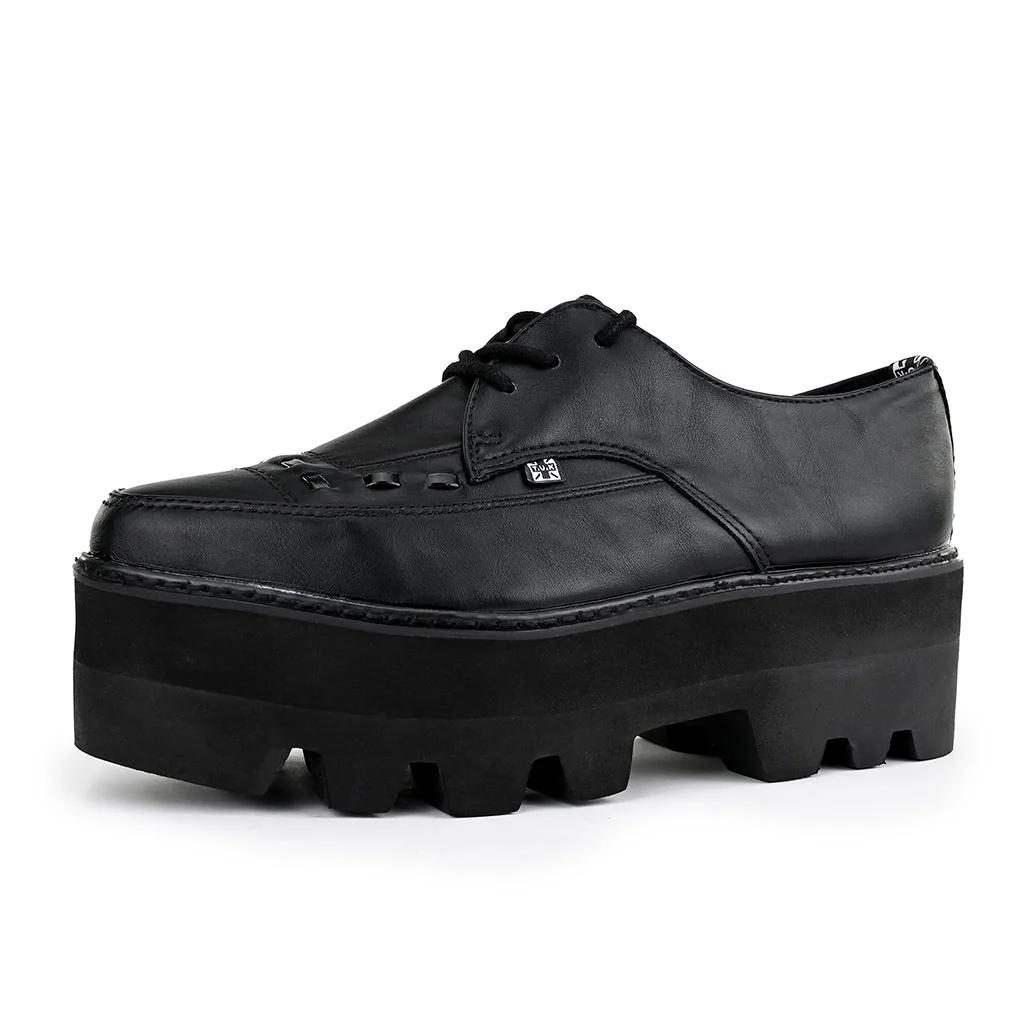 Dino Lug Pointed Creeper Black Vegan Leather - Image 3