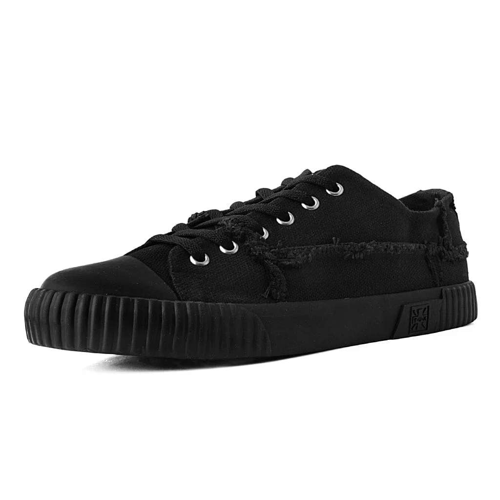 Rubber Toe Sneaker Rough Cut Black Canvas - Image 3