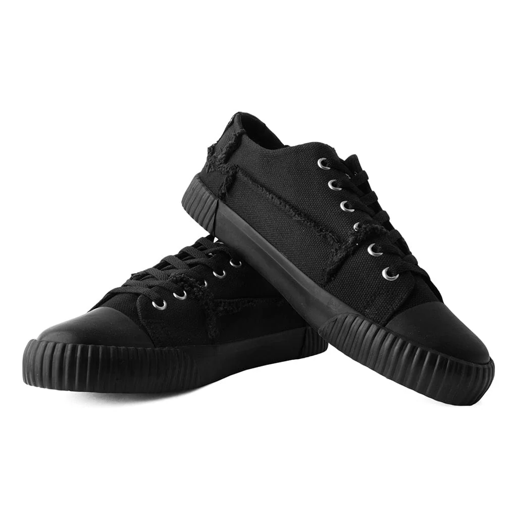 Rubber Toe Sneaker Rough Cut Black Canvas - Image 4