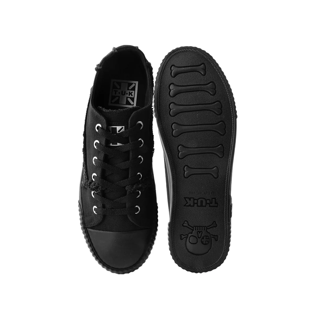Rubber Toe Sneaker Rough Cut Black Canvas - Image 5