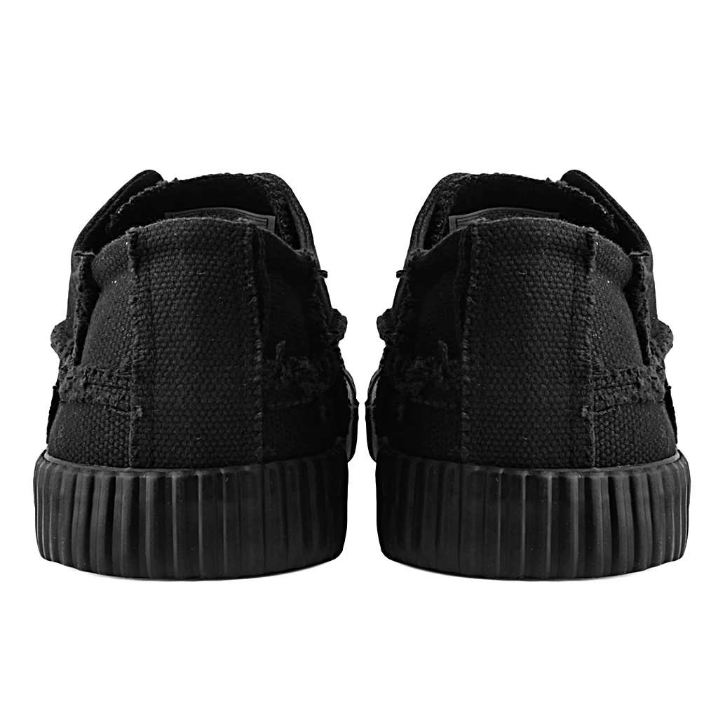 Rubber Toe Sneaker Rough Cut Black Canvas - Image 6