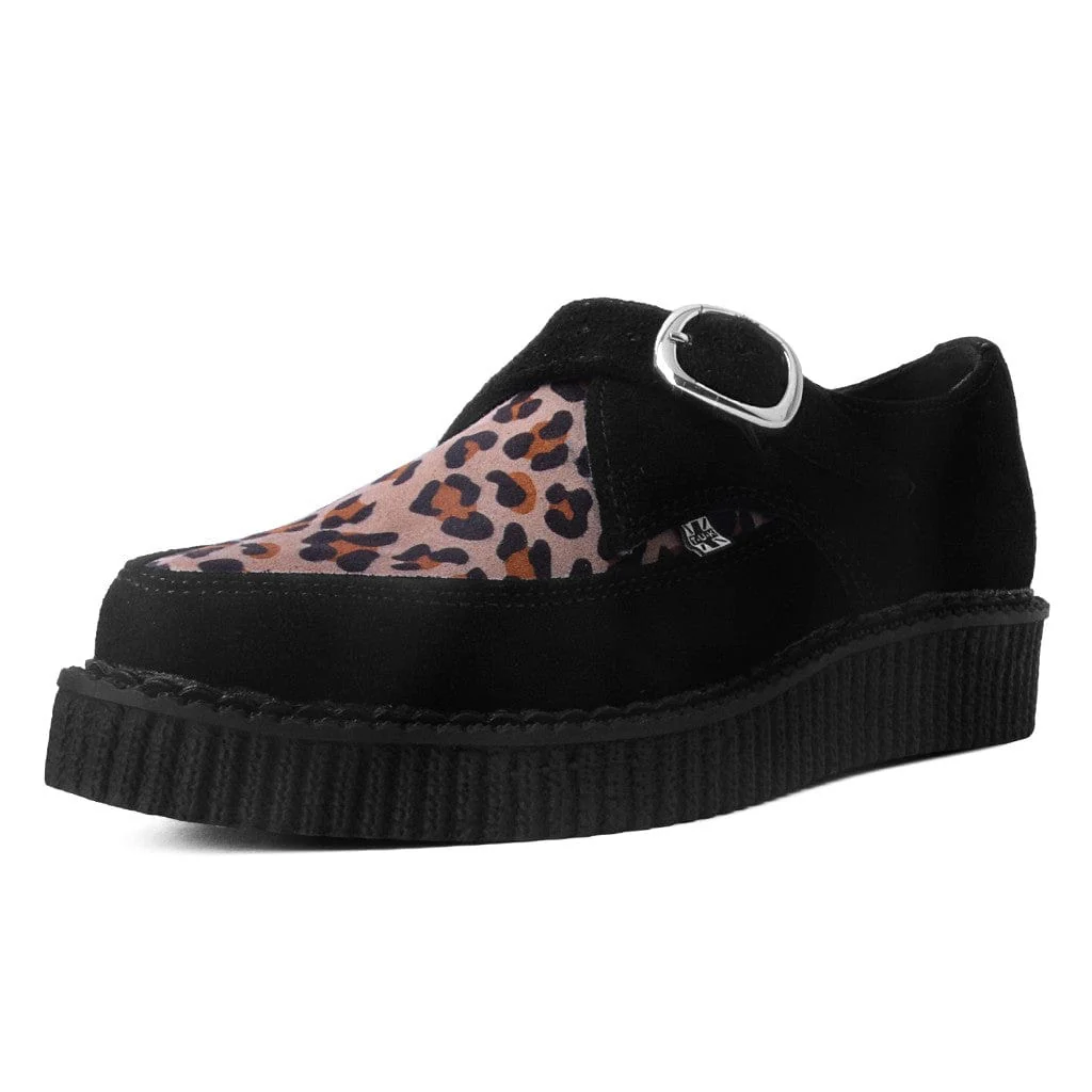 Pointed Creeper Black Suede & Leopard Print - Image 3