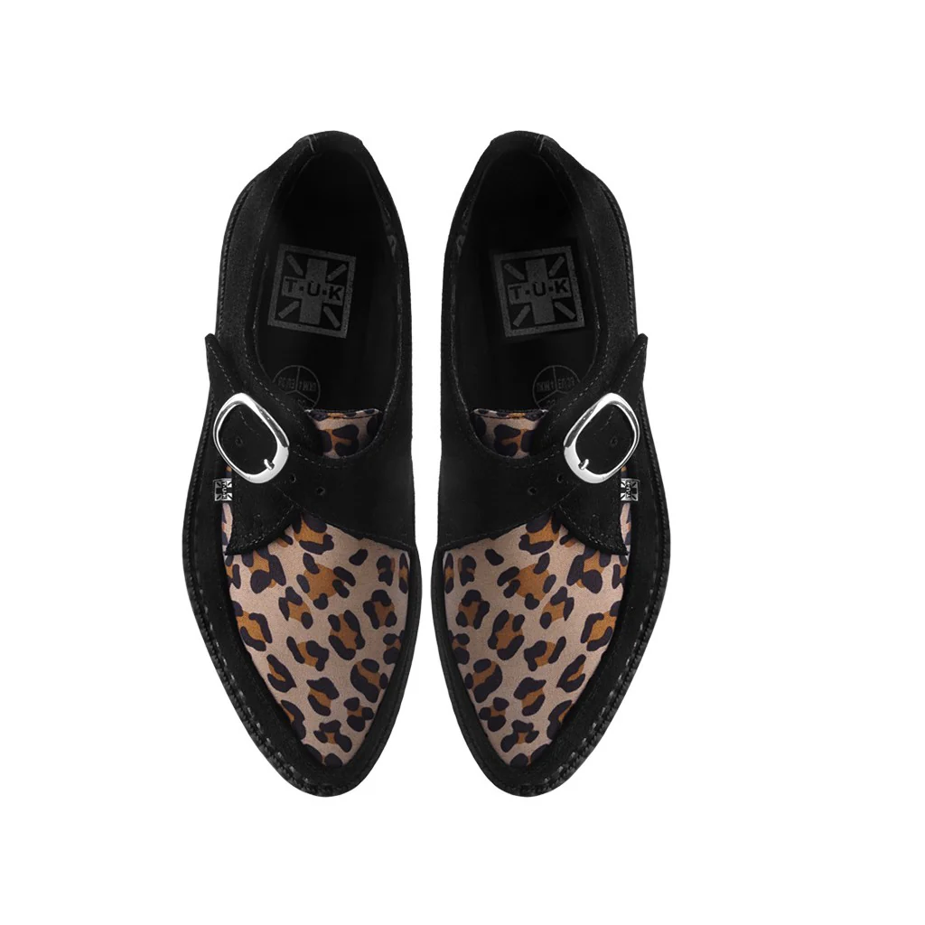 Pointed Creeper Black Suede & Leopard Print - Image 5