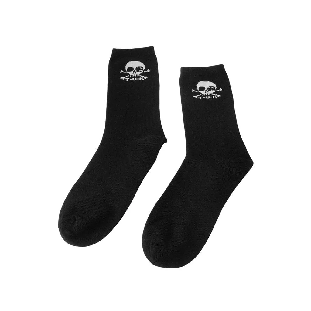Crew Sock Black Skull Logo Men's - Image 3