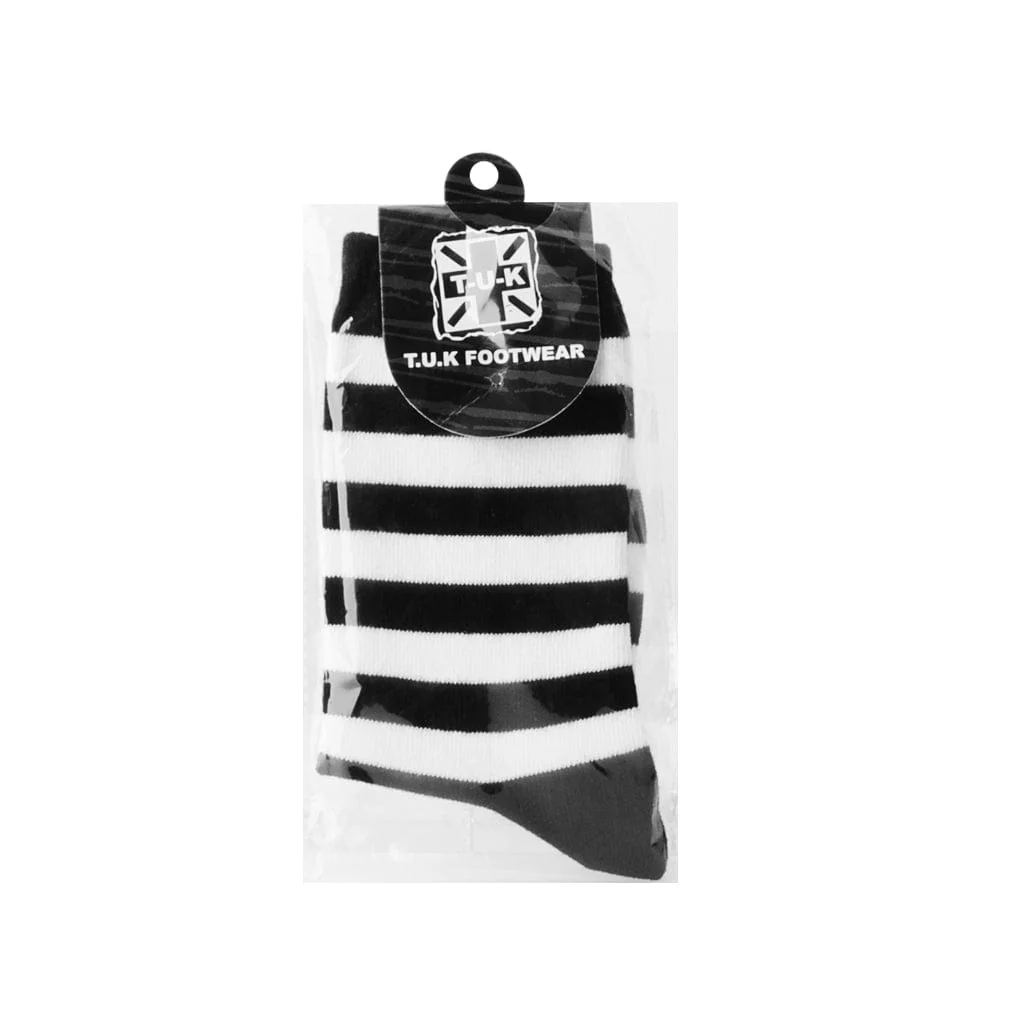 Crew Sock Black & White Stripe Women's - Image 3
