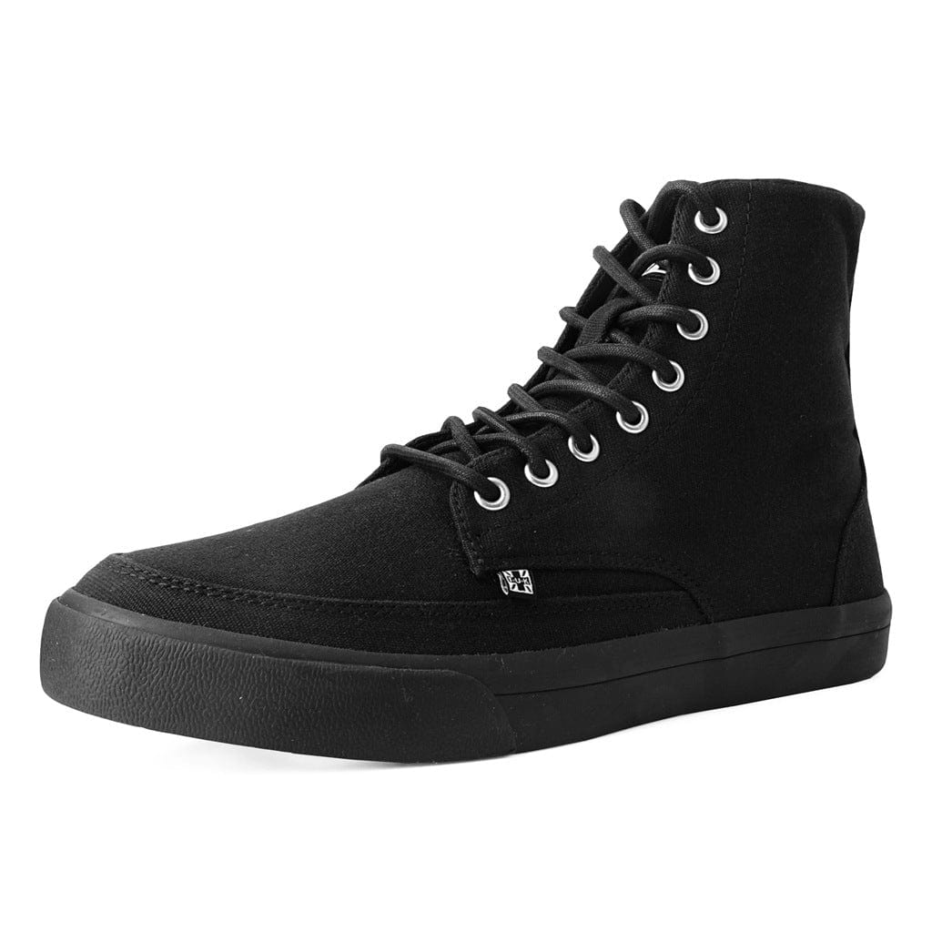 Creeper Sneaker Hi Top Black Canvas - Image 3