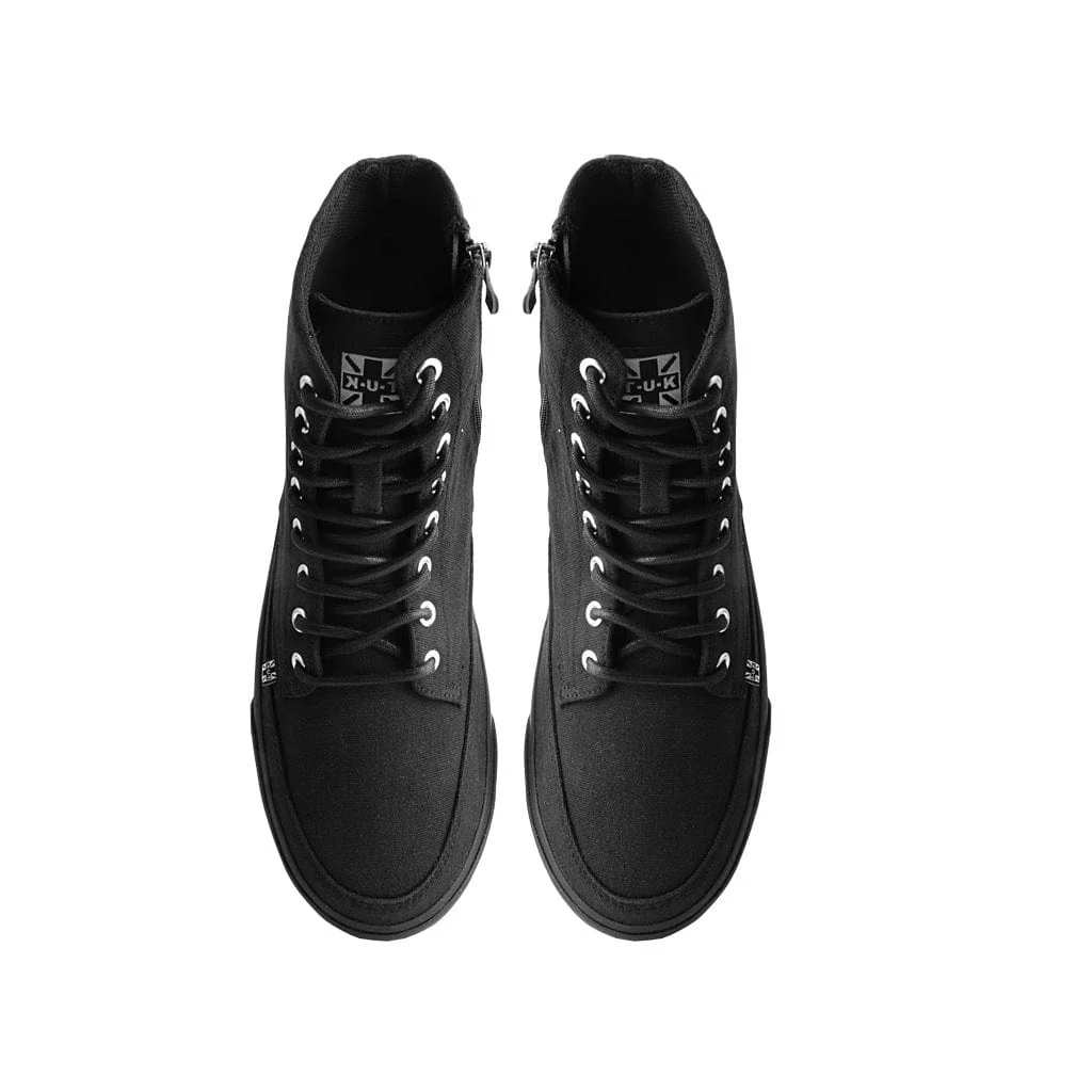 Creeper Sneaker Hi Top Black Canvas - Image 5