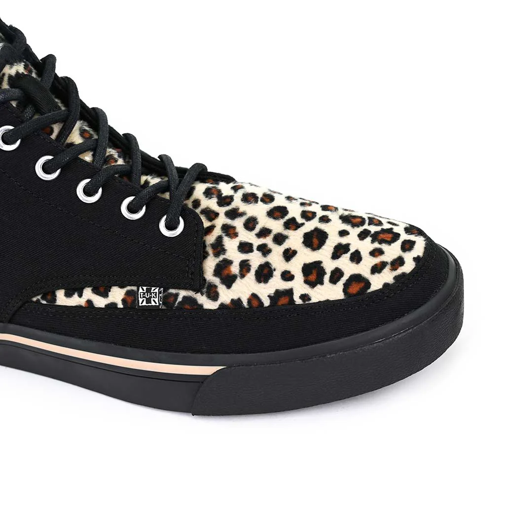 Creeper Sneaker Hi Top Black/Leopard Canvas - Image 5