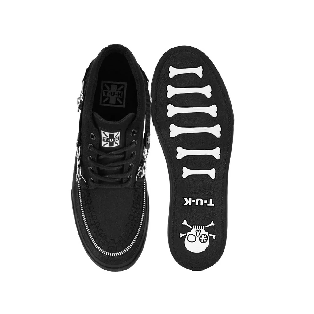 Creeper Bondage Sneaker Mid Top Black Canvas - Image 4