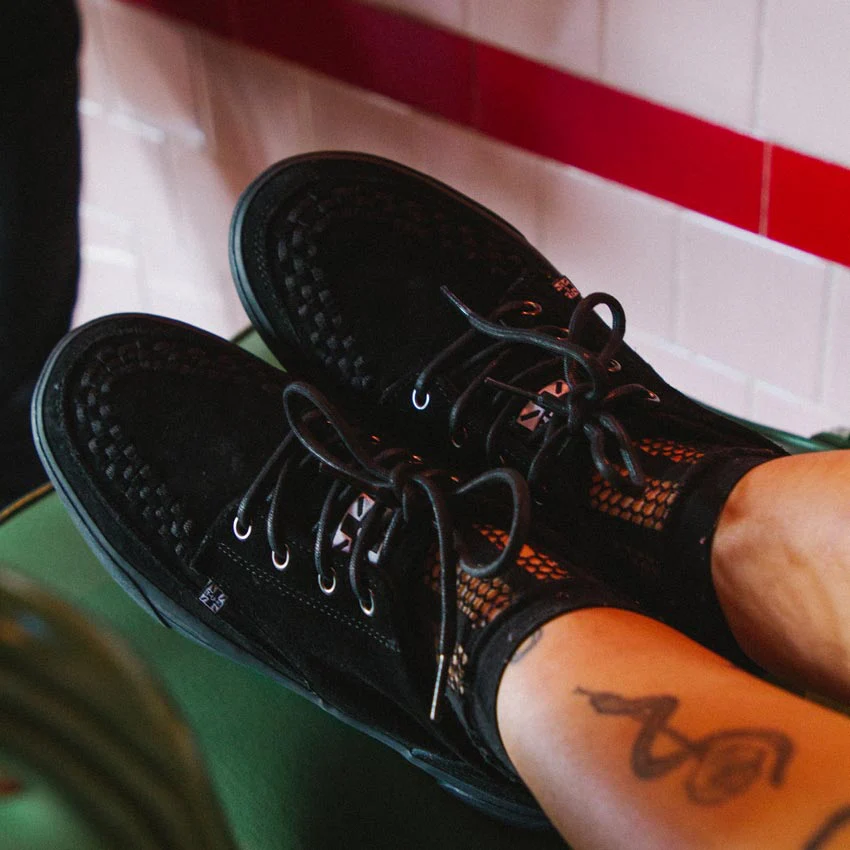 Creeper Sneaker Mid Top Black Suede - Image 4