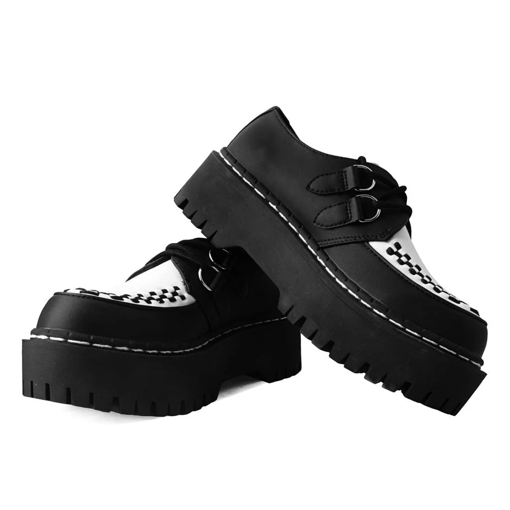 Double Decker Creeper Black/White Vegan TUKskin - Image 3