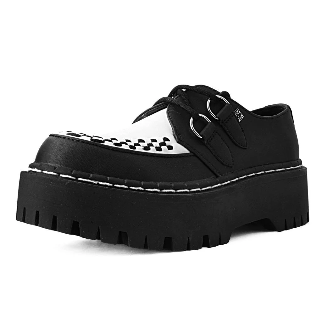 Double Decker Creeper Black/White Vegan TUKskin - Image 4