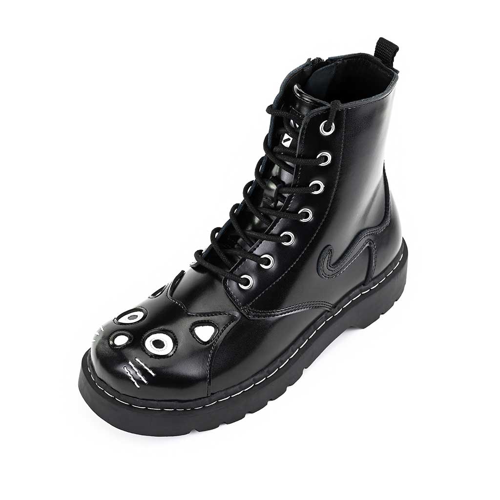 Kitty Combat Boot Black Leather - Image 3