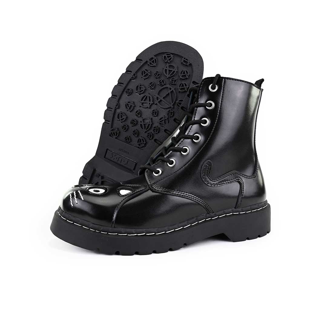 Kitty Combat Boot Black Leather - Image 4