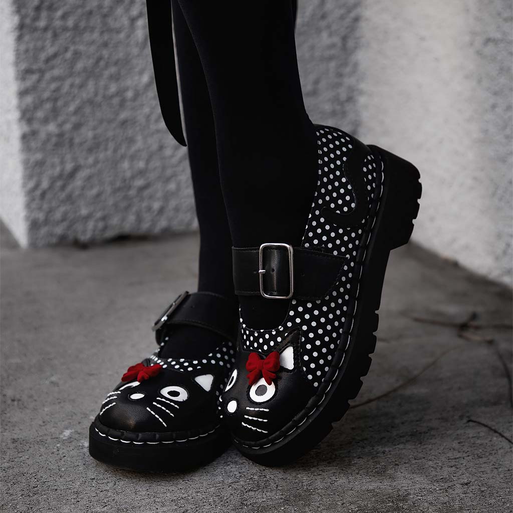 Mary Jane Kitty Black & White Dotty - Image 6