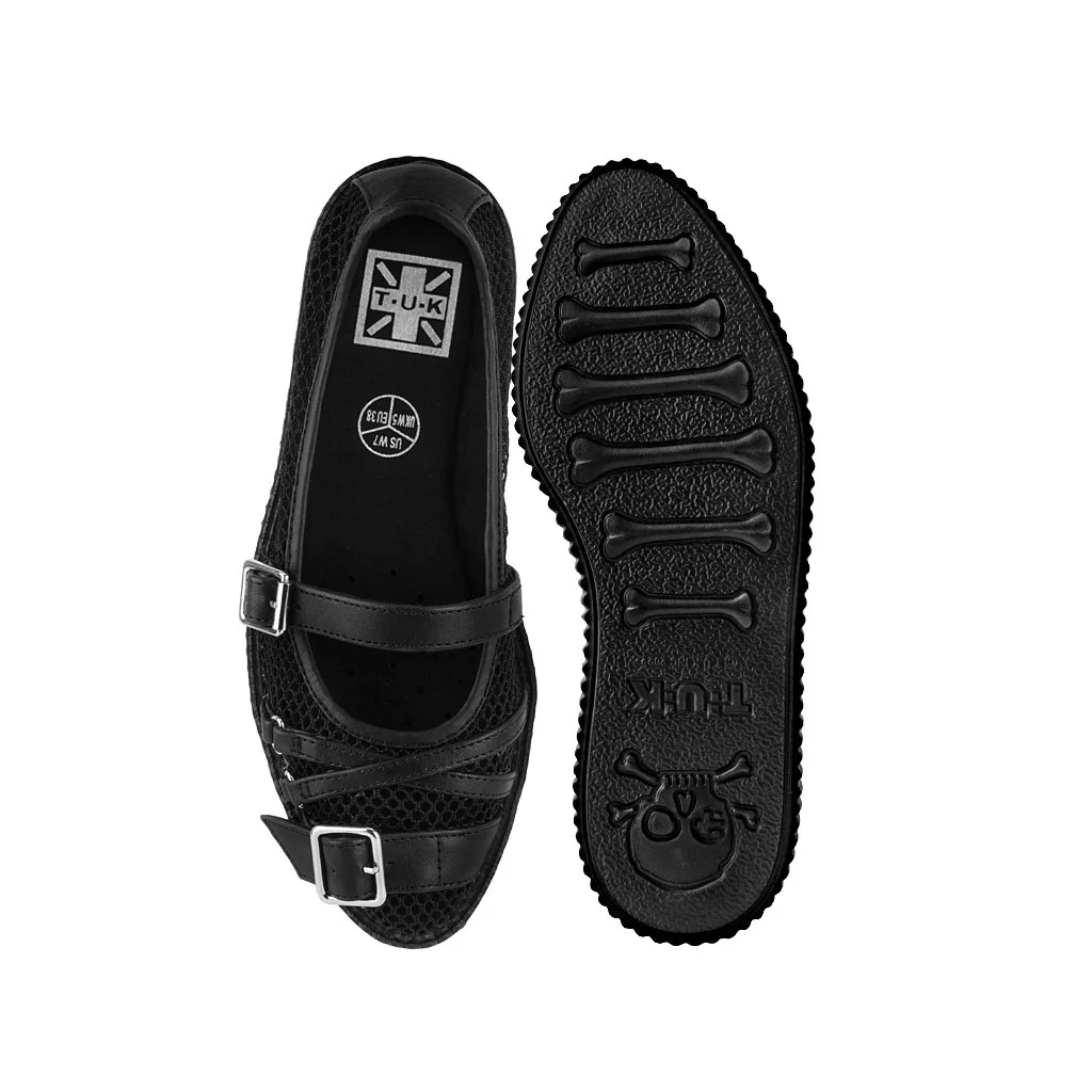 Pointed Mary Jane Creeper Black Vegan Lace - Image 4