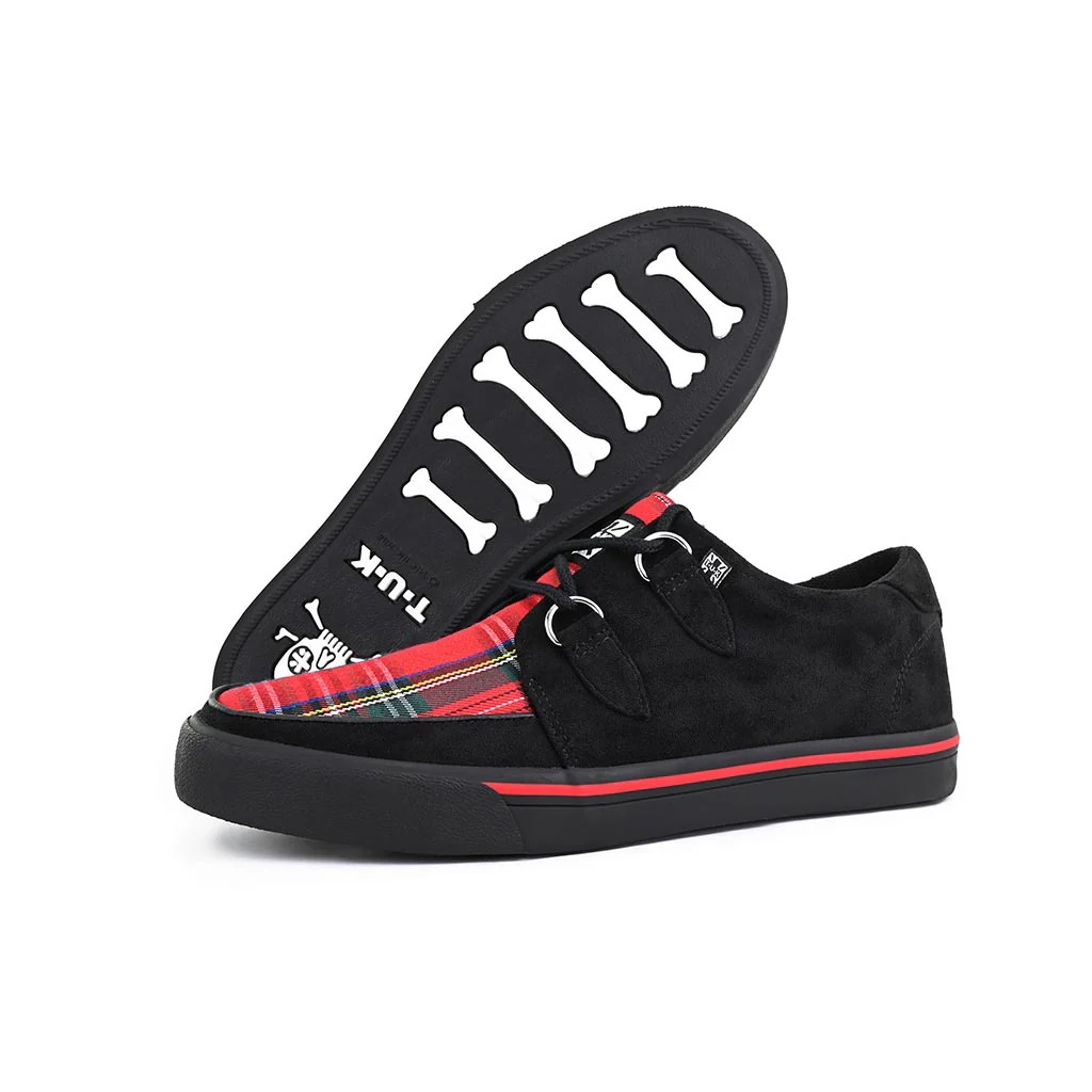Creeper Sneaker Black & Tartan Vegan Suede - Image 4