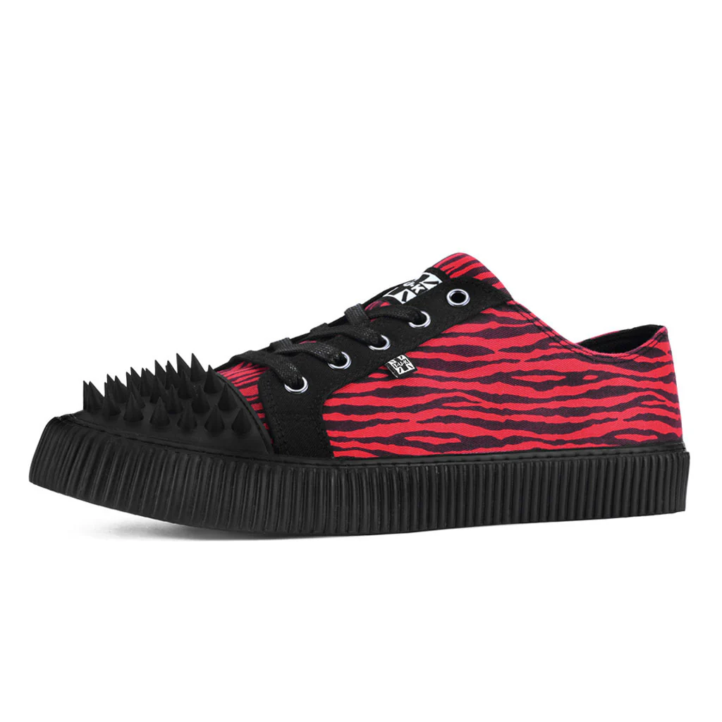 Studded Shell Toe Sneaker Black Red Canvas - Image 3