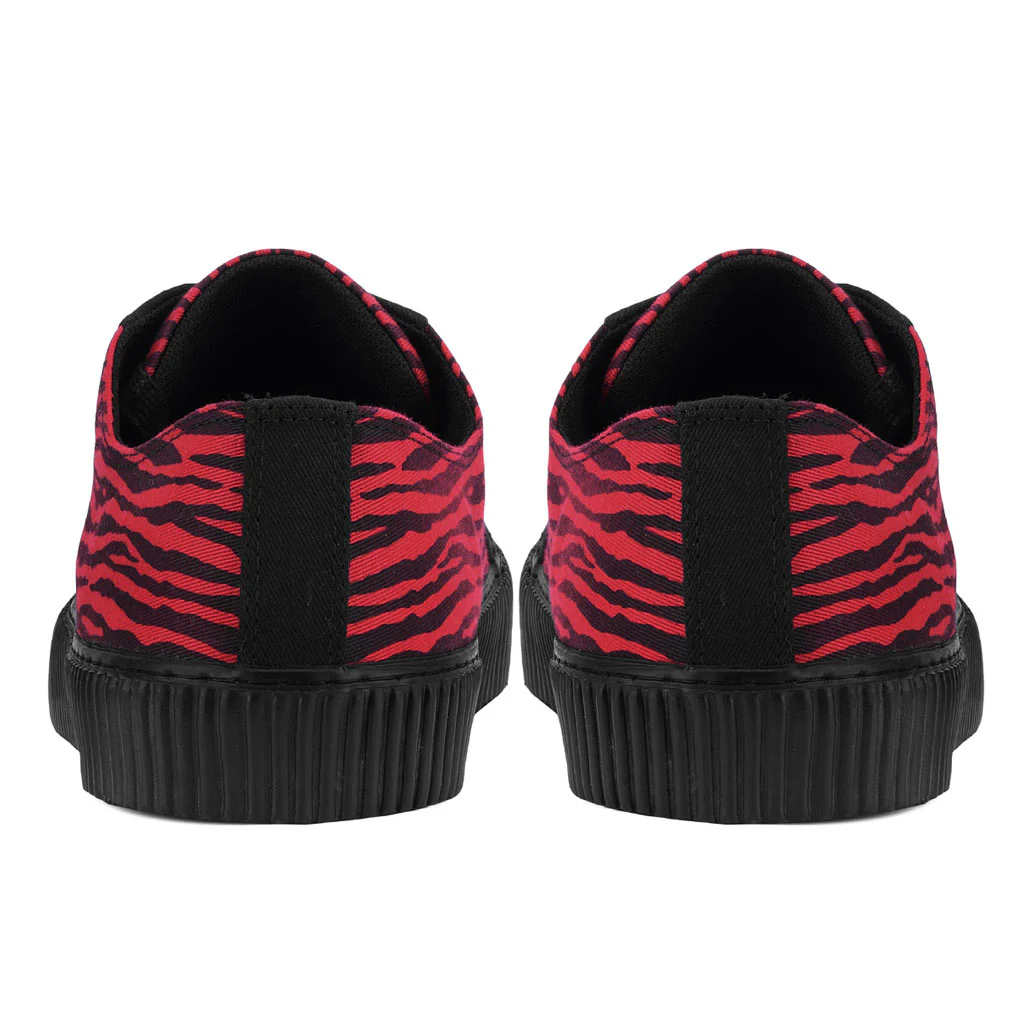 Studded Shell Toe Sneaker Black Red Canvas - Image 5