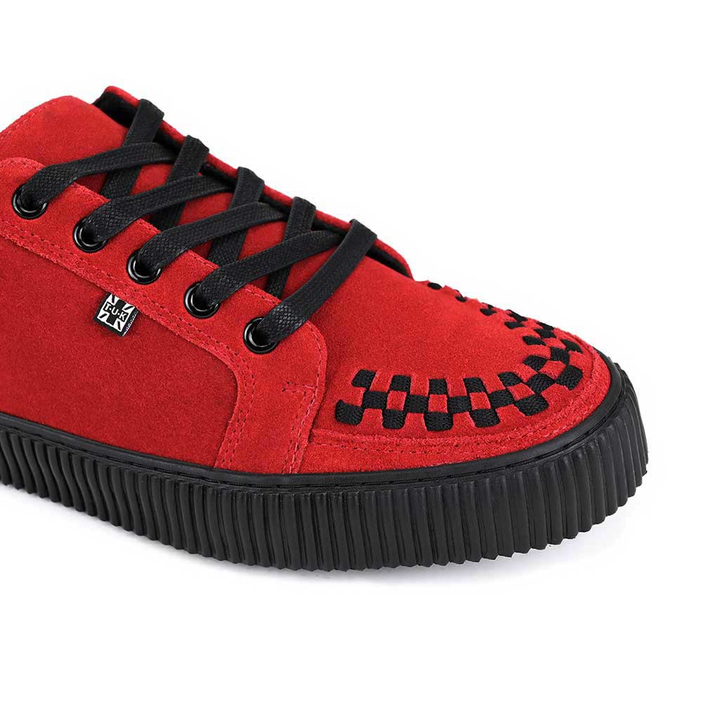 Ribbed Sole Sneaker Red Suede - Image 3