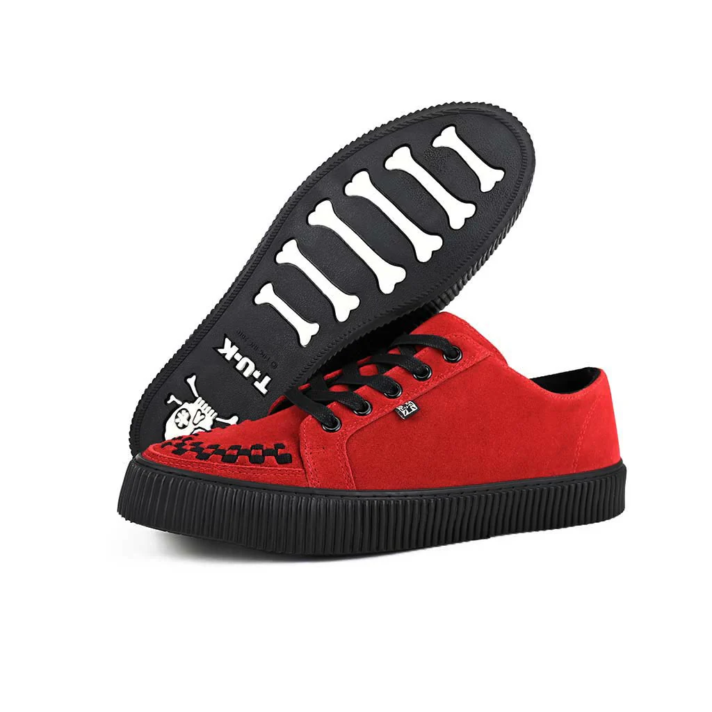 Ribbed Sole Sneaker Red Suede - Image 4