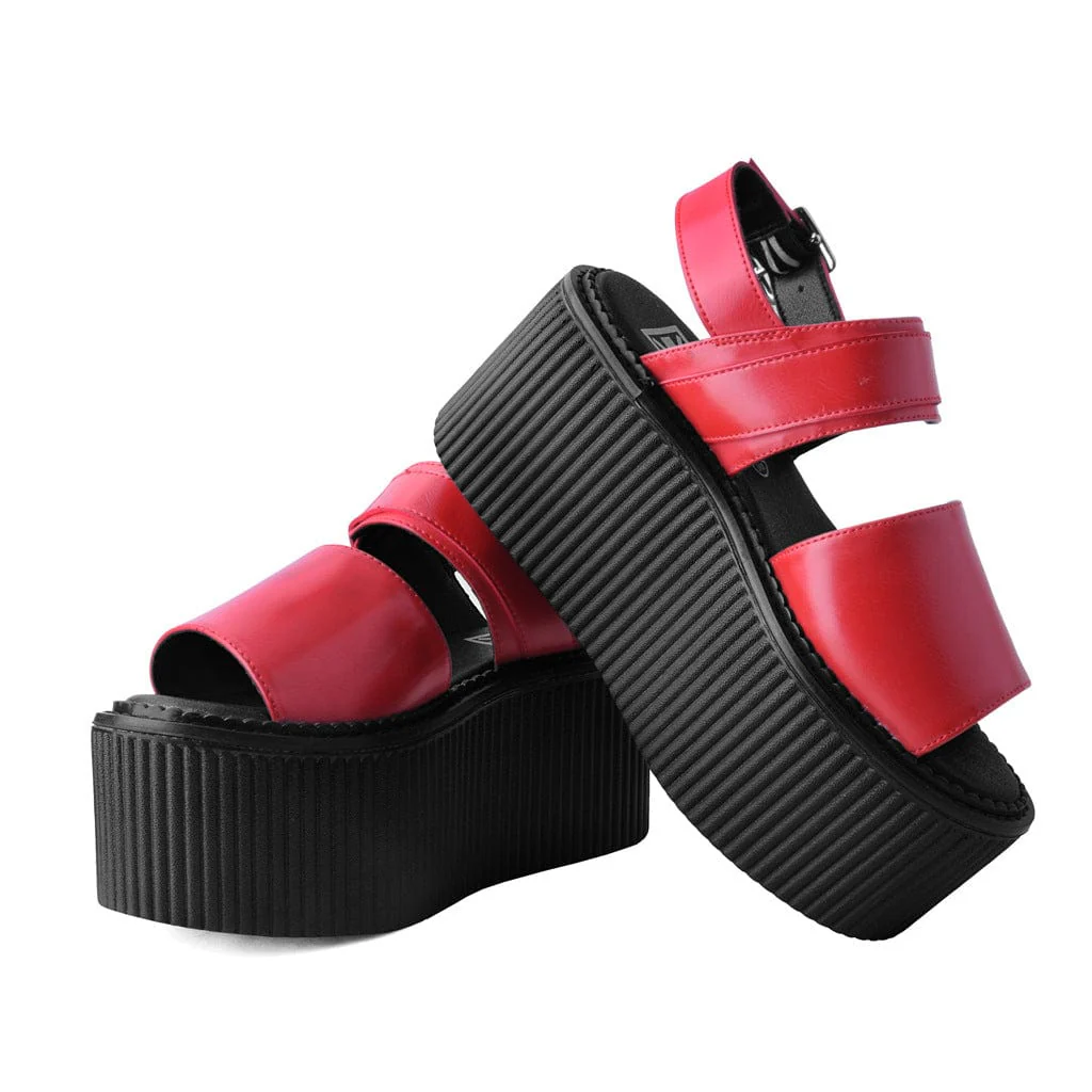 Strato Sandal Brush Off Red Faux Leather - Image 3