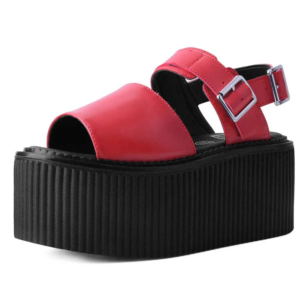 Strato Sandal Brush Off Red Faux Leather - Image 4
