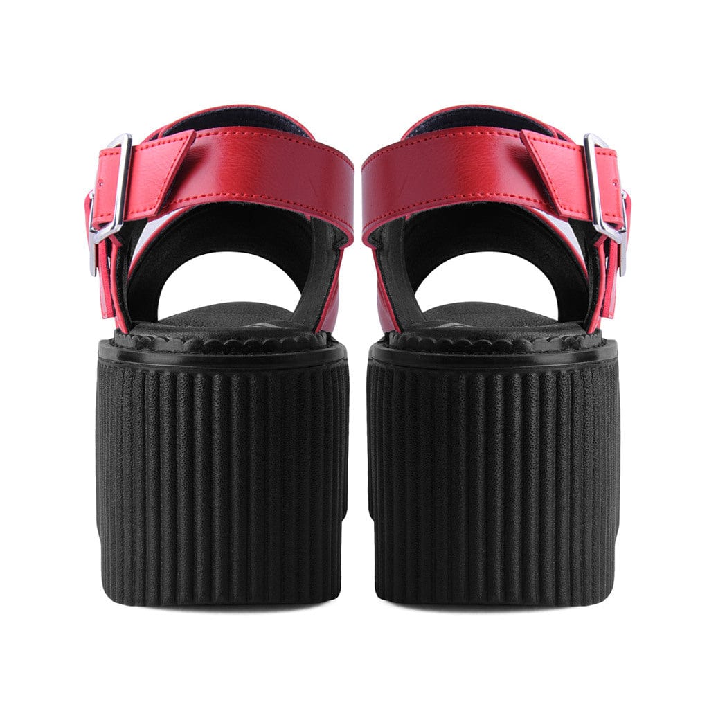 Strato Sandal Brush Off Red Faux Leather - Image 5