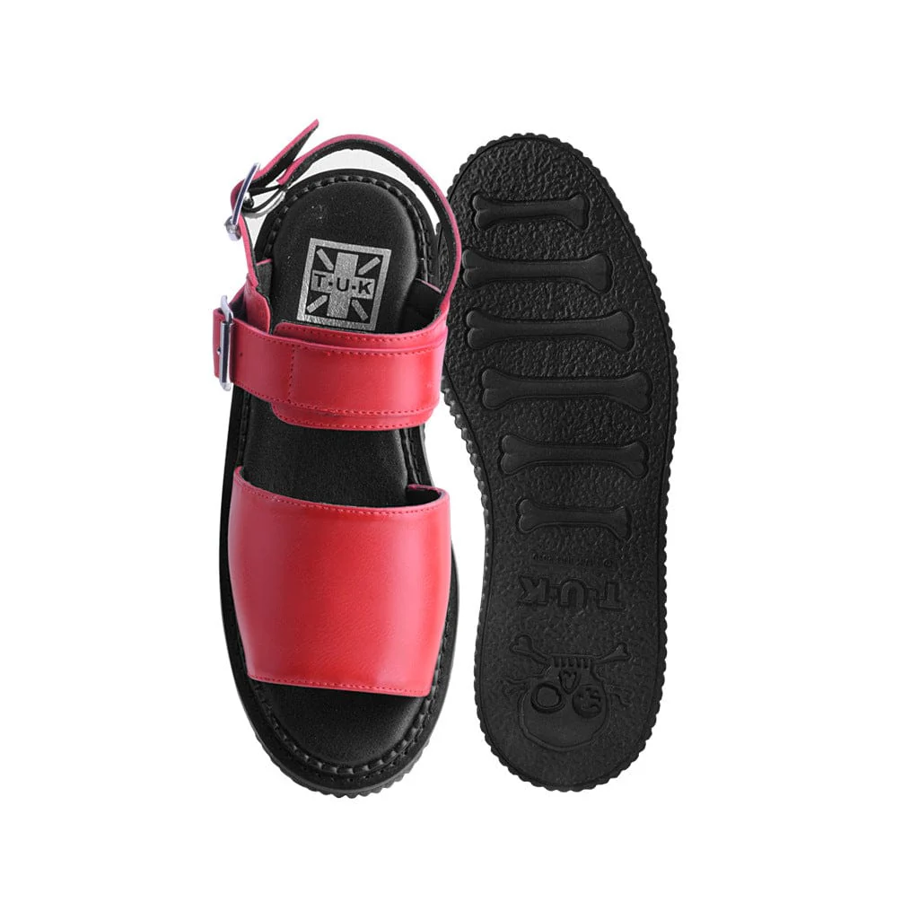 Strato Sandal Brush Off Red Faux Leather - Image 6