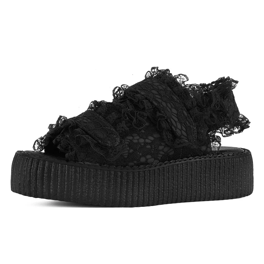 Viva High Gothic Lace Sandal Black - Image 3