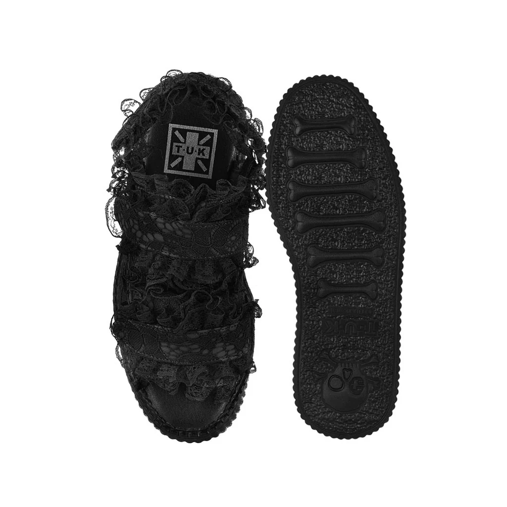 Viva High Gothic Lace Sandal Black - Image 4