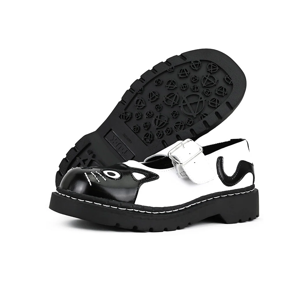 Mary Jane Kitty Black & White Leather - Image 6